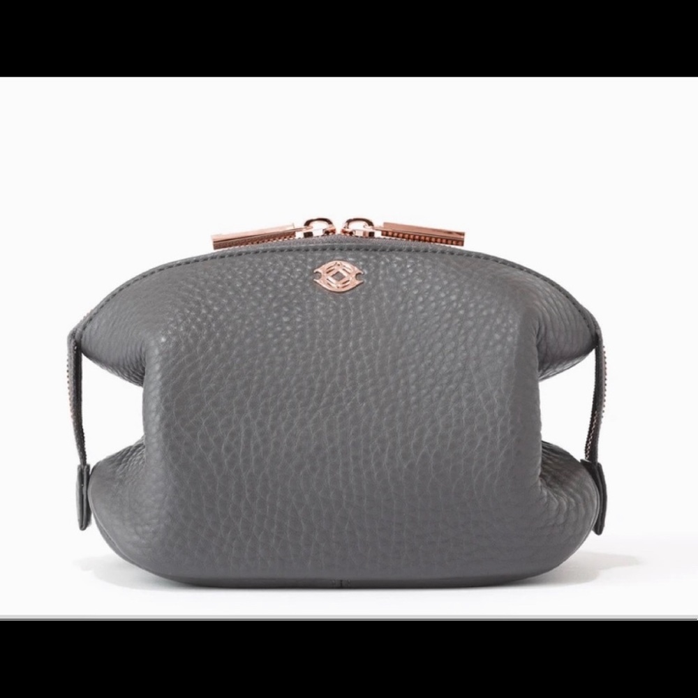 Dagne Dover Large Lola Leather Pouch ~ Graphite